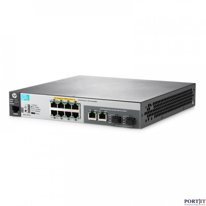 Коммутатор HP JL070A (8 портов PoE+, 10/100, 2 двойных порта)