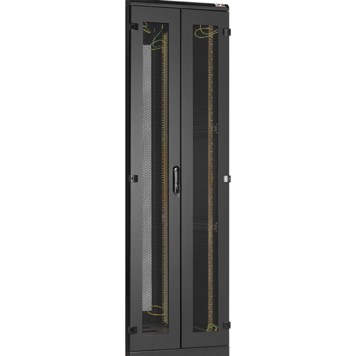 Дверь для шкафа TLK TFA-4760-W-BK (двухстворчатая перфорированная, 47U, 600мм, черная)