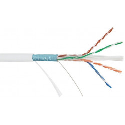 Кабель F/UTP 4 пары, категория 6, одножильный, внутренний, 305м NIKOLAN NKL 4240C-WT