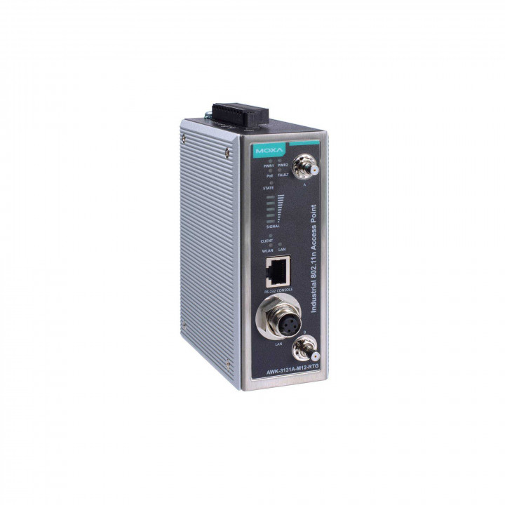 Беспроводной сетевой адаптер MOXA AWK-3131A-M12-RTG-EU-CT-T (IEEE 802.11a/b/g/n, точка доступа/клиент, функция Turbo Roaming, конформное покрытие)