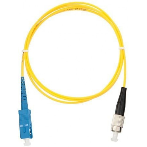 Шнур волоконно-оптический переходной NIKOMAX NMF-PC1S2C2-SCU-FCU-005 (SC/UPC-FC/UPC, 9/125 мкм, OS2, желтый, 5м)