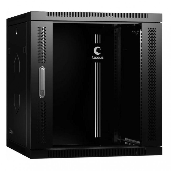 Шкаф телекоммуникационный Cabeus SH-05F-12U60/60-R-BK (19" настенный 12U 600x600x635мм, дверь стекло) Шкаф телекоммуникационный Cabeus SH-05F-12U60/60-R-BK (19" настенный 12U 600x600x635мм, дверь стекло)