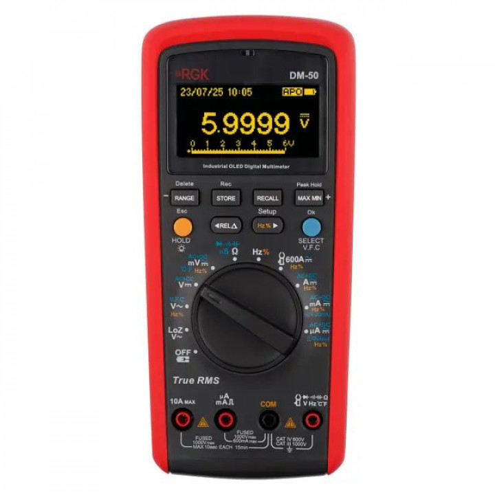 Мультиметр RGK DM-50 (1000 В, 10 А, True RMS, регистратор) Мультиметр RGK DM-50 (1000 В, 10 А, True RMS, регистратор)