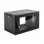 Шкаф телекоммуникационный настенный ЦМО ШРН-6.500-9005 (6U, 600x500, дверь стекло, черный)