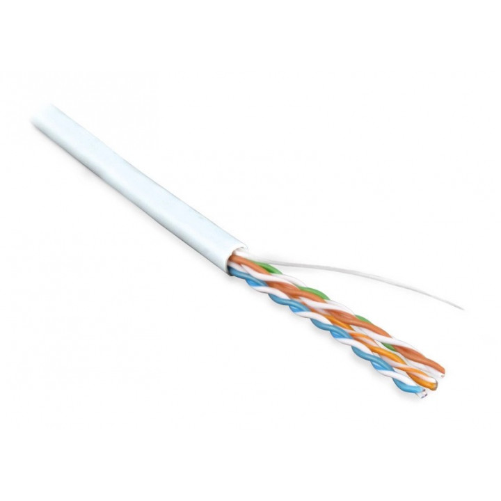Кабель Hyperline UUTP4-C5E-S24-IN-LSZH-WH-305 (витая пара 5e, 4 пары 24 AWG, solid, LSZH, 305 м)