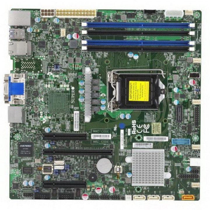 Материнская плата Supermicro MBD-X11SSZ-F-B (LGA 1151, Intel C236, 4xDDR4, 4xSATA3)