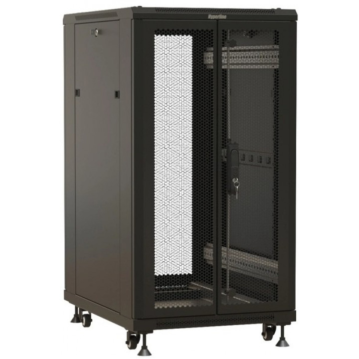 Напольный шкаф Hyperline TTBR-1866-DD-RAL9004 (18U, 600x988x600 мм)