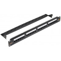 Коммутационная панель 19, 1U, категория 5e, 100МГц, RJ45/8P8C, T568A/B NIKOMAX NMC-RP24UD2-AN-1U-BK