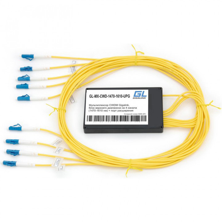 Мультиплексор NIKOMAX (GIGALINK) GL-MX-CWD-1470-1610-UPG (CWDM, блок верхнего диапазона на 4 канала)