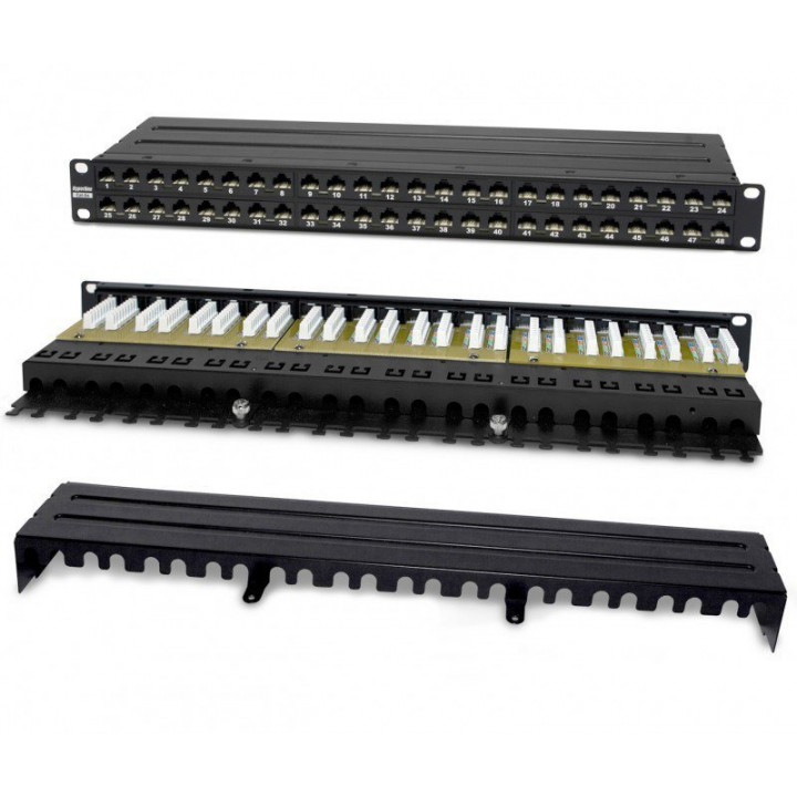Патч-панель Hyperline PPHD-19-48-8P8C-C6A-110D (19", 1U, 48 портов, Cat.6A)