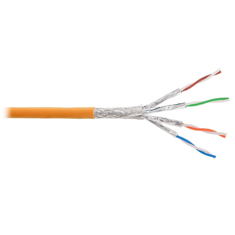 Кабель S/FTP 4 пары, внутренний, одножильный, 305м NIKOLAN NKL 9350C-OR