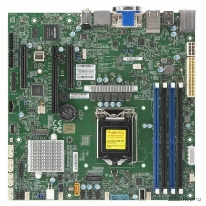 Серверная материнская плата Supermicro MBD-X11SCZ-F-B (Intel Core i3, LGA 1151, C246, 5 SATA3)