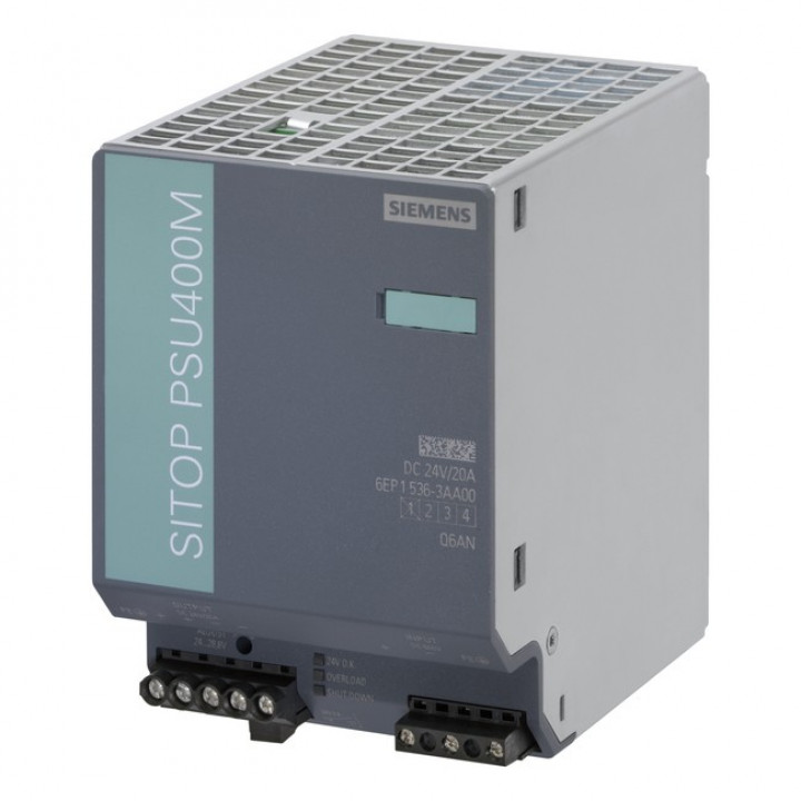 Преобразователь постоянного тока Siemens 6EP1536-3AA00 (SITOP PSU400M 20A, вход 600В, выход 24В/20А) Преобразователь постоянного тока Siemens 6EP1536-3AA00 (SITOP PSU400M 20A, вход 600В, выход 24В/20А)