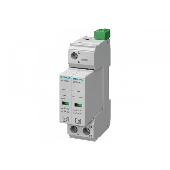 Ограничитель перенапряжения Siemens 5SD7422-1 (Тип 2, Uc 350 В, 2-полюсный) Ограничитель перенапряжения Siemens 5SD7422-1 (Тип 2, Uc 350 В, 2-полюсный)