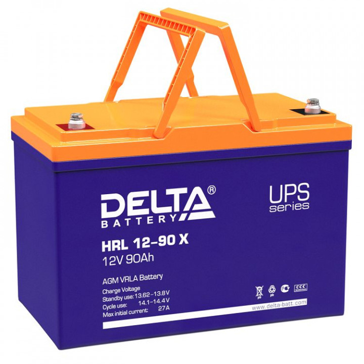 Аккумуляторная батарея Delta HRL 12-90 X (AGM, 12В 90Ач)