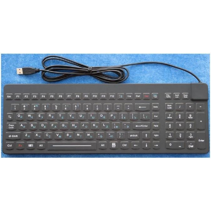 Промышленная клавиатура Key Technology K-TEK-M375KP-FN-DT-B-US/RU-USB (настольная, силиконовая, чёрная, IP68, 106 клавиш, антимикробная, USB, медицинская) Промышленная клавиатура Key Technology K-TEK-M375KP-FN-DT-B-US/RU-USB (настольная, силиконовая, чёрная, IP68, 106 клавиш, антимикробная, USB, медицинская)