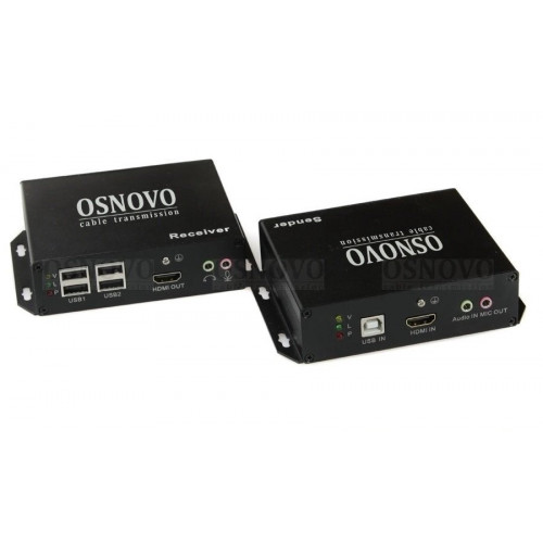 Комплект OSNOVO TLN-HiKMA/1+RLN-HiKMA/1 (передача HDMI, USB, RS232, ИК, аудио по Ethernet до 120м)