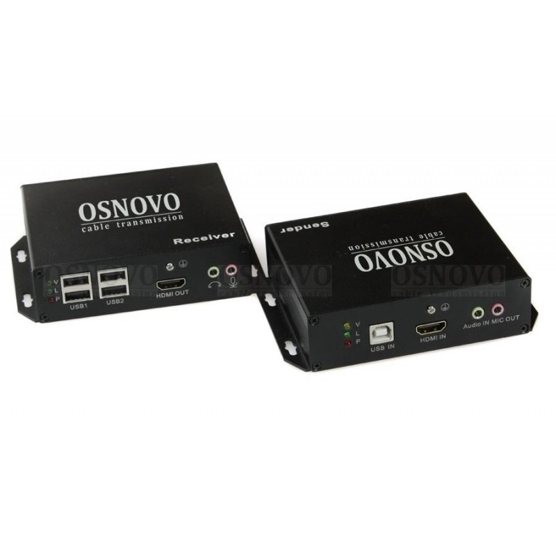 Комплект OSNOVO TLN-HiKMA/1+RLN-HiKMA/1 (передача HDMI, USB, RS232, ИК, аудио по Ethernet до 120м)
