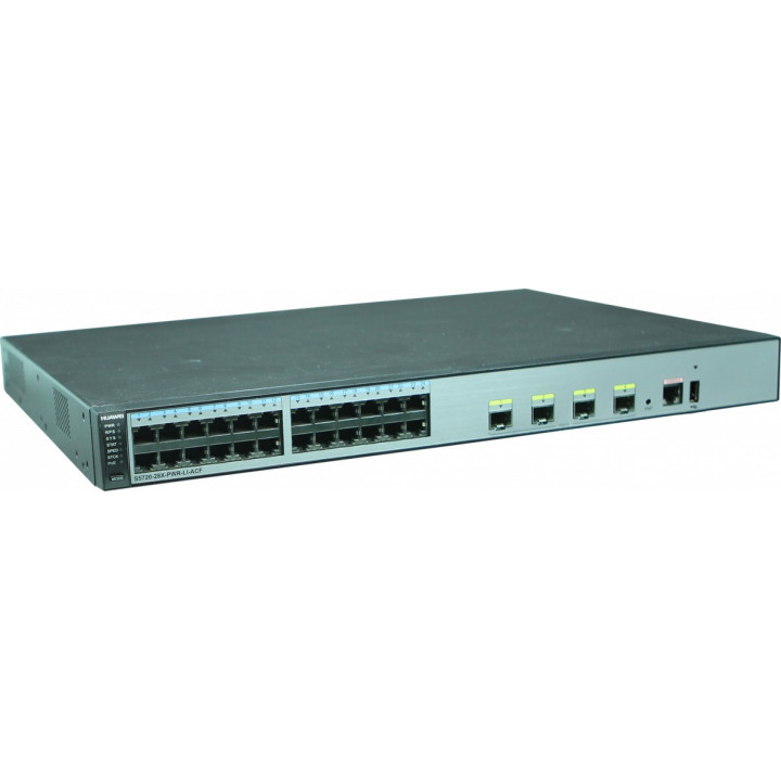 Коммутатор Huawei S5720-28X-PWR-LI-ACF (24x1GbE PoE+, 4x10G SFP+, 740W) Коммутатор Huawei S5720-28X-PWR-LI-ACF (24x1GbE PoE+, 4x10G SFP+, 740W)