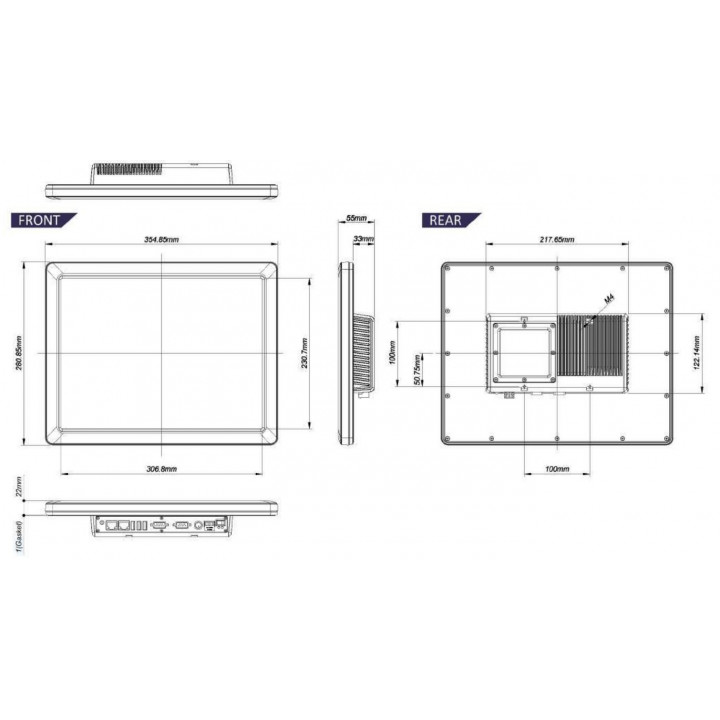 Панельный компьютер ICOP PPC-150P-D3G5N (15", DC12~24V)