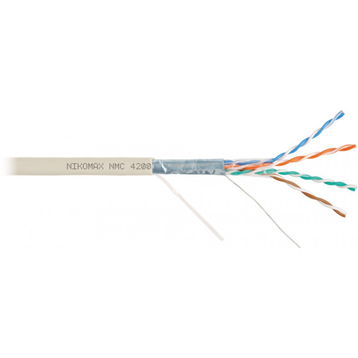 Кабель витая пара NIKOMAX NMC 4200L-IY (F/UTP, Cat.5e, 100МГц, 24AWG, BC, нг(A)-LSLTx, св.-сер., 305м) Кабель витая пара NIKOMAX NMC 4200L-IY (F/UTP, Cat.5e, 100МГц, 24AWG, BC, нг(A)-LSLTx, св.-сер., 305м)