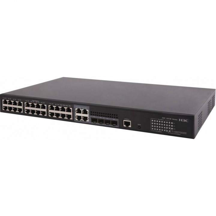Коммутатор H3C LS-5130S-28ST-PWR-EI-GL (управляемый, L2, 24x1GbE PoE, 2x10GbE SFP+)