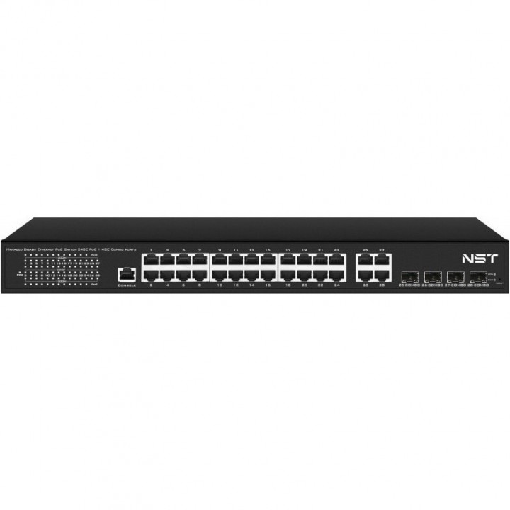 Коммутатор NST NS-SW-24G4G-PL (24xPoE, 4xCombo, 400W) Коммутатор NST NS-SW-24G4G-PL (24xPoE, 4xCombo, 400W)