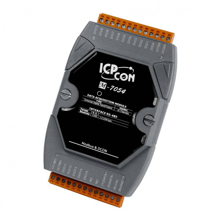 Модуль ICP DAS M-7054-G CR (16xDI/DO изолированный, Modbus RTU) Модуль ICP DAS M-7054-G CR (16xDI/DO изолированный, Modbus RTU)