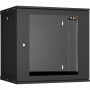 Шкаф TLK TWI-126045-R-G-BK (19", 12U, стеклянная дверь, 600x569x450 мм, черный)