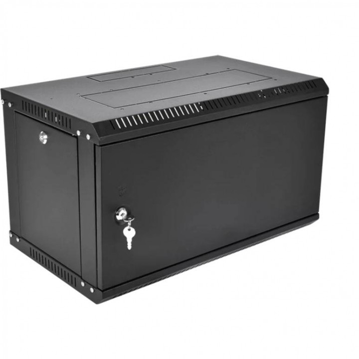 Шкаф телекоммуникационный настенный ЦМО ШРН-6.650.1-9005 (6U, 600x650, дверь металл, черный) Шкаф телекоммуникационный настенный ЦМО ШРН-6.650.1-9005 (6U, 600x650, дверь металл, черный)