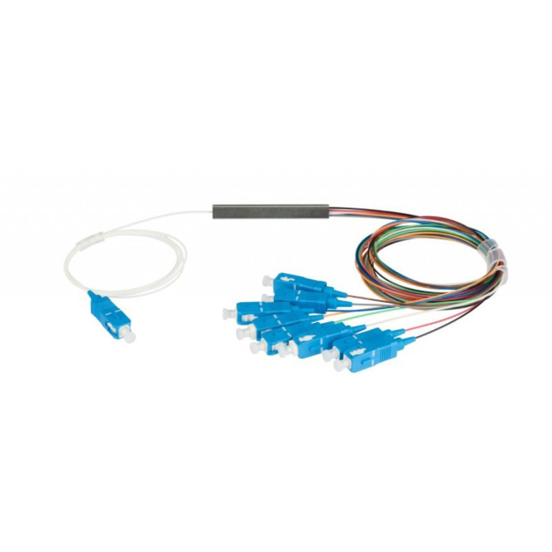 Сплиттер планарный NIKOMAX NMF-SPP1X8A1-SCU-M (1x8, одномодовый 9/125мкм, SC/UPC, миникорпус 0.9 мм)