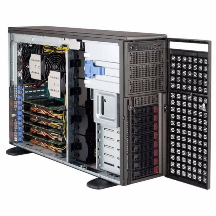 Серверная платформа Supermicro SYS-7048GR-TR (Tower/4U, 2xSoket 2011-R3, 1TB DDR4, 2000W)