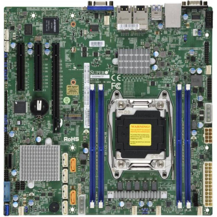 Серверная материнская плата Supermicro MBD-X10SRM-TF-O (LGA 2011, C612, 4xDDR4, 10xSATA3, 5xUSB3.0, 1xPCIE3.0 x16)
