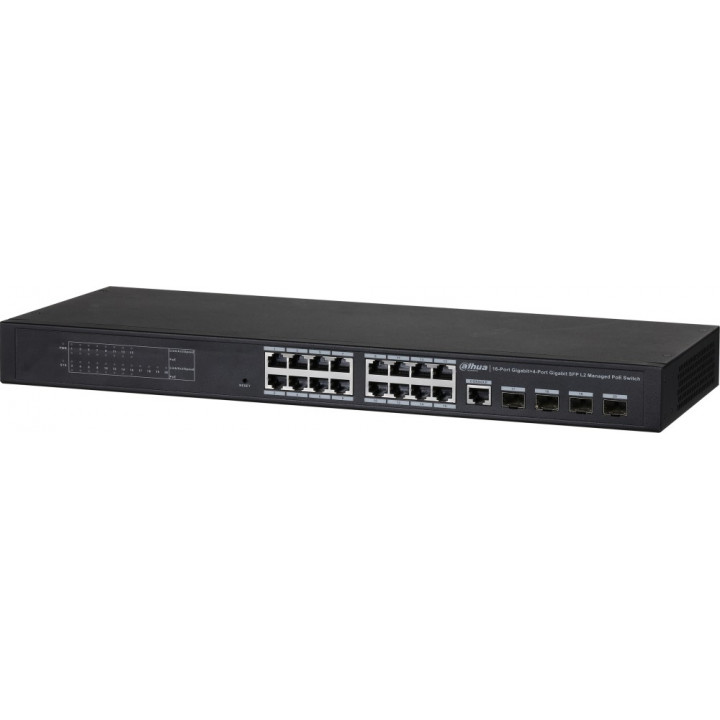 Коммутатор Dahua DH-PFS4420-16GT-240 (16 портов PoE, L2, 4 SFP) Коммутатор Dahua DH-PFS4420-16GT-240 (16 портов PoE, L2, 4 SFP)