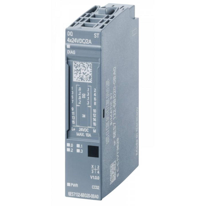 Модуль дискретного вывода Siemens Simatic 6ES7132-6BD20-0BA0 (DQ 4x24В/2A)