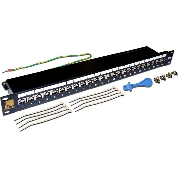 Патч-панель LANMASTER LAN-PPL24S6 (24 порта, Cat.6, STP, 1U)