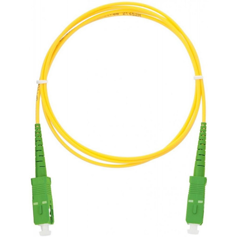 Шнур волоконно-оптический соединительный NIKOMAX NMF-PC1S2C2-SCA-SCA-001 (одномодовый 9/125 OS2, SC/APC-SC/APC, одинарный, 1м, желтый)