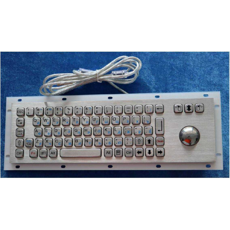 Антивандальная клавиатура Key Technology K-TEK-A343-OTB-DWP-US/RU-USB (встраиваемая, IP65, 71 клавиша, трекбол 800 dpi)