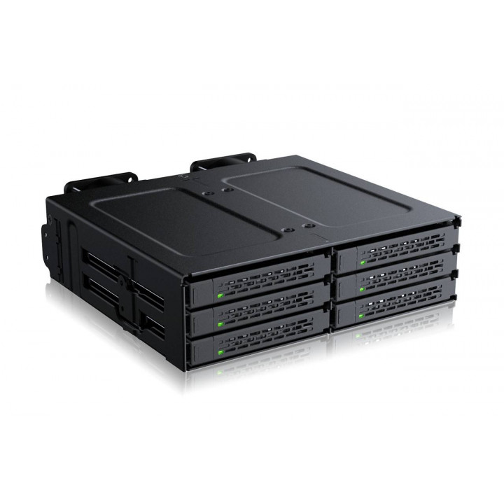 Корзина ICY DOCK MB118VP-B (6x2.5" U.2/U.3 NVMe, PCIe 4.0, для 5.25" отсека, SlimSAS) Корзина ICY DOCK MB118VP-B (6x2.5" U.2/U.3 NVMe, PCIe 4.0, для 5.25" отсека, SlimSAS)