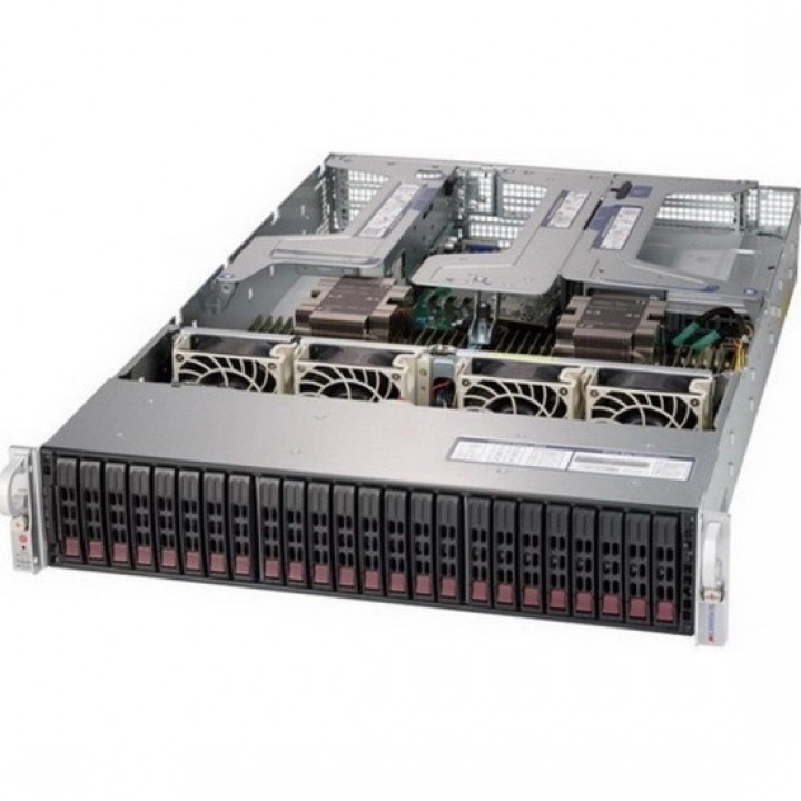 Серверная платформа Supermicro PIO-2029U-E1CR4-FT019 (2U, 2xLGA3647, iC621, 24xDDR4, до 24x2.5 SAS/SATA, 4xGbE, 2x800W)