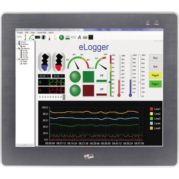 Дисплей ICP DAS TP-7170 (17", 1280x1024, резистивный сенсорный, RS-232/USB)