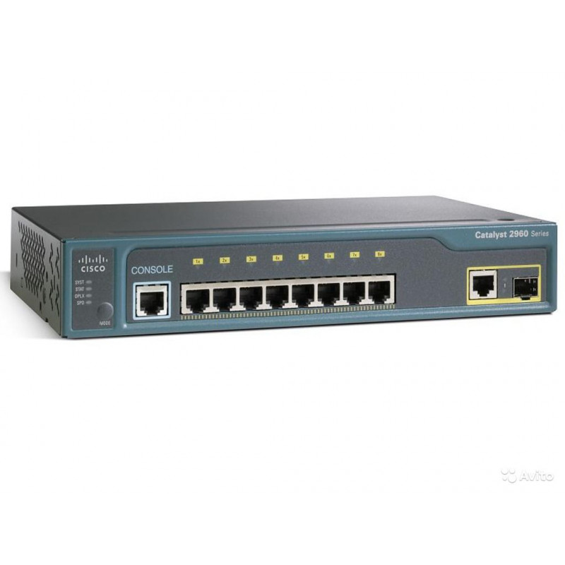 Коммутатор Cisco WS-C2960-8TC-L (8x10/100 + 1xGigabit, PoE, QoS)