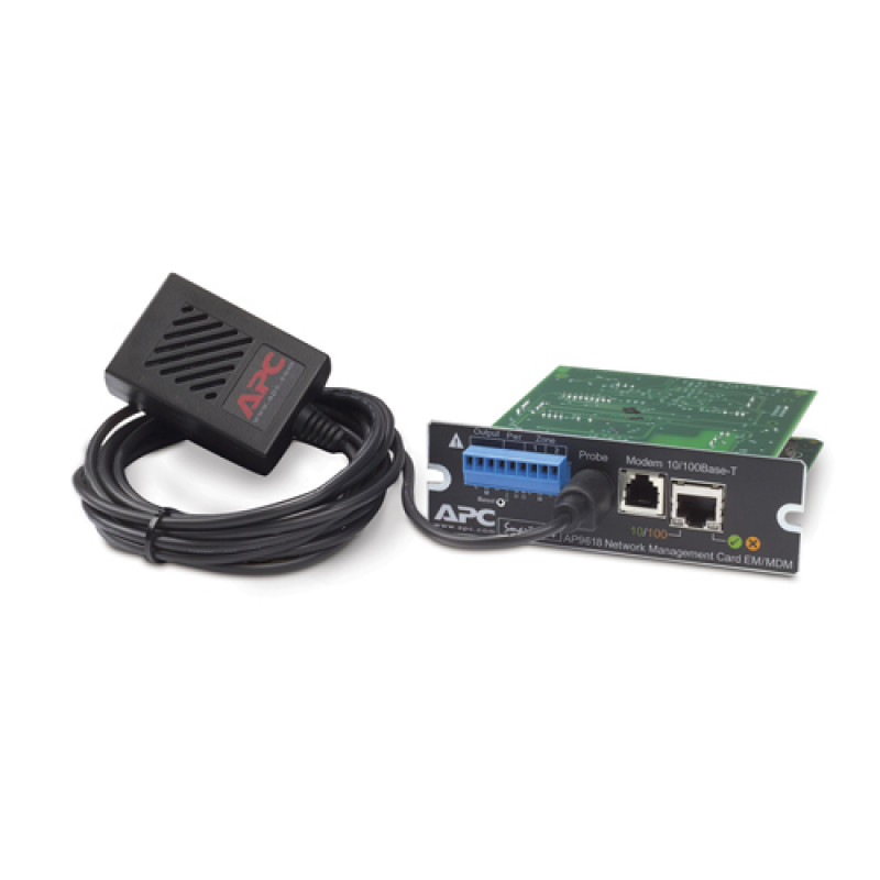 Модуль управления APC AP9618 (Network Management Card EM MDM 10/100BaseT, Environmental monitoring, Dry Contact inputs)