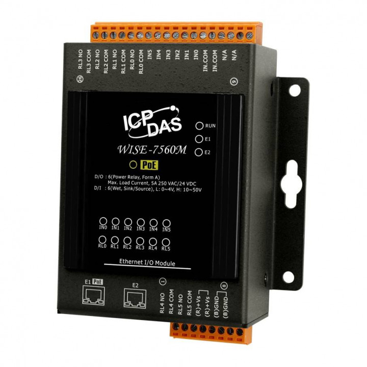 Модуль ввода-вывода ICP DAS WISE-7560M (6 релейных выхода, 6DI, 2-port Ethernet, PoE)