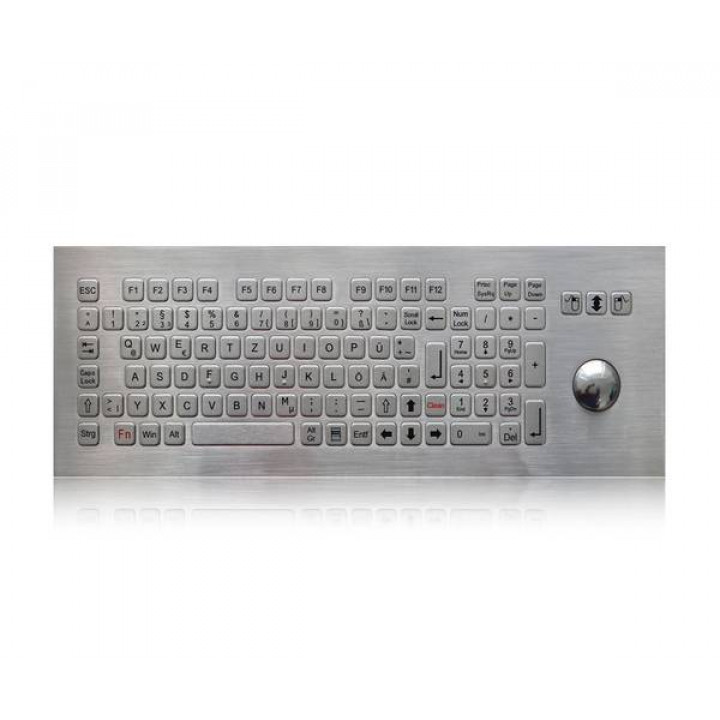 Антивандальная клавиатура Key Technology K-TEK-B420-OTB-KP-FN-DWP-US/RU-USB (встраиваемая, IP65, русифицированная, 104 клавиши, USB, трекбол)