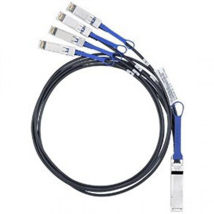 Пассивный медный гибридный кабель Mellanox MC2609130-001 (ETH 40GbE to 4x10GbE, QSFP to 4xSFP+, 1m)