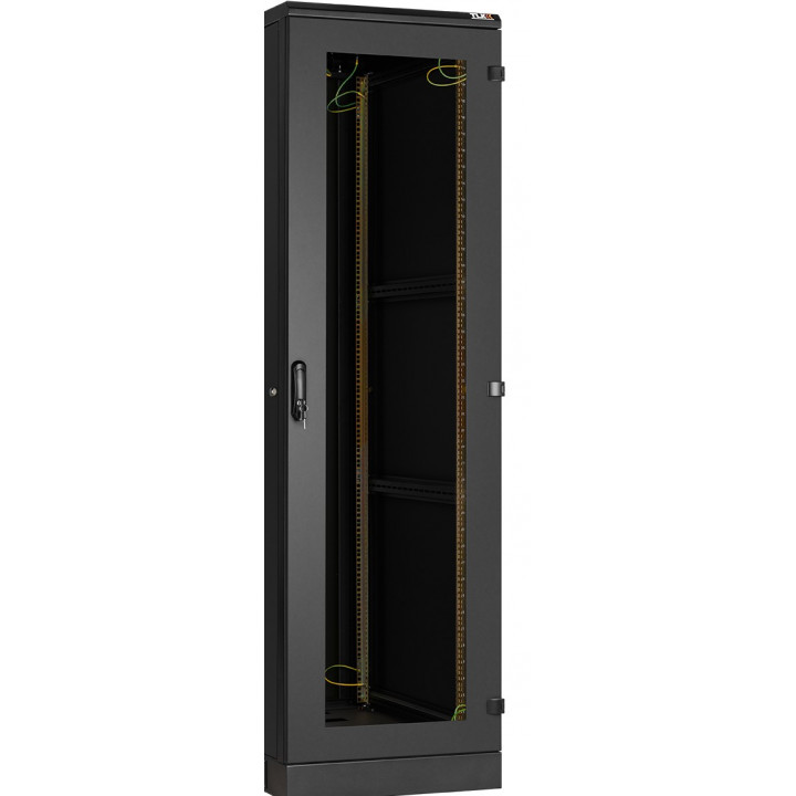 Дверь для шкафа TLK TFA-4280-G-BK (одностворчатая, с оправой под стекло, с замком и петлями, для TFA 42U, ширина 800 мм, черная)