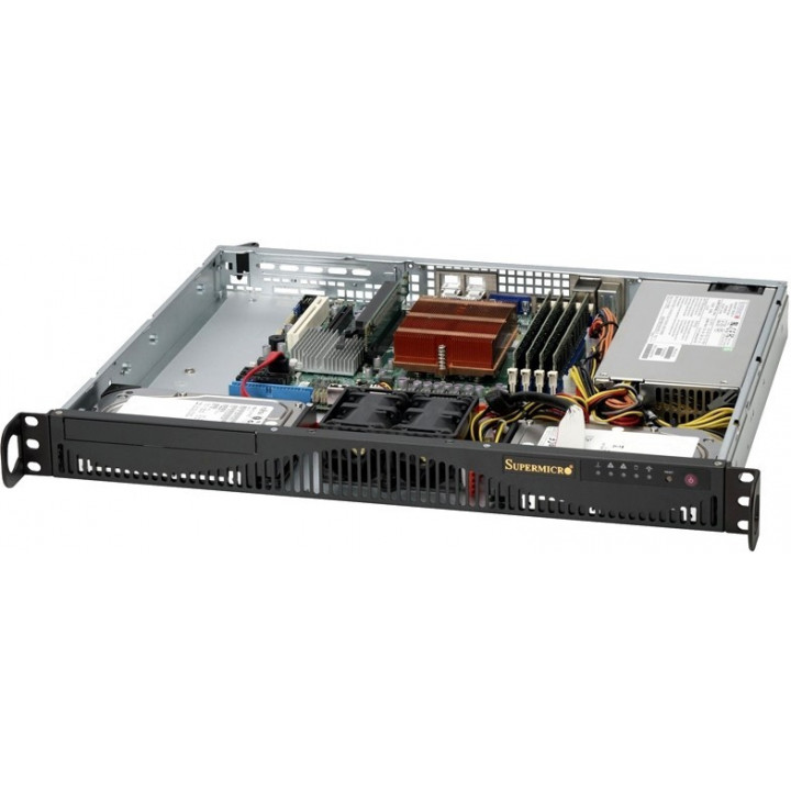 Серверный корпус Supermicro CSE-512F-350B (1U, 350W, 2x Fixed 3.5" Internal Drive Bays)