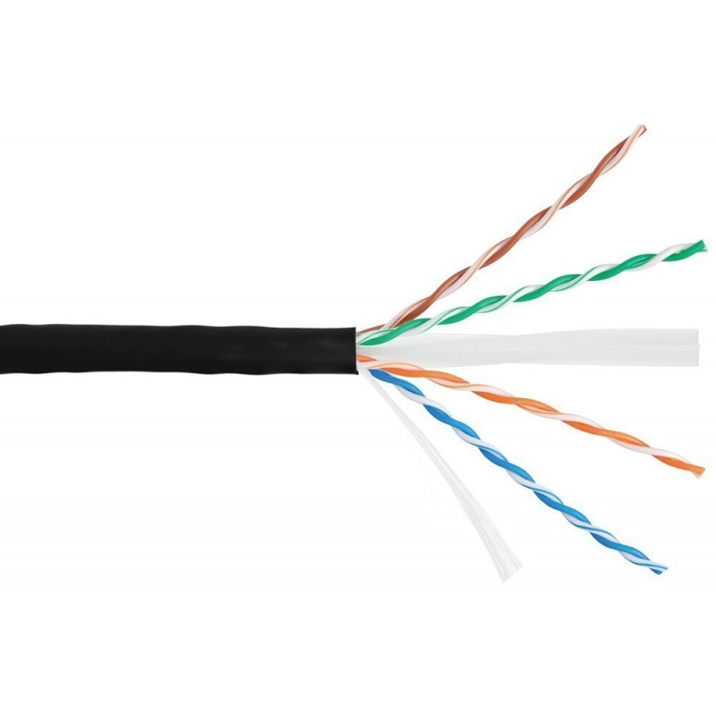 Кабель U/UTP 4 пары, категория 6 NIKOLAN NKL 4140C-BK (кат.6, 250МГц, LSZH, черный)