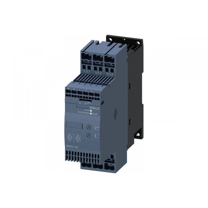Устройство плавного пуска Siemens 3RW3028-2BB04 (Sirius, S0, 38A, 18.5Квт/400V, Us 24V AC/DC, пружинные клеммы)